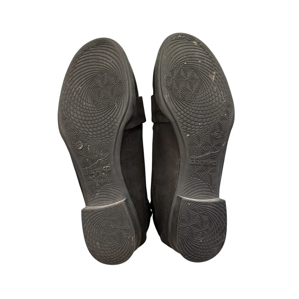 Dansko Loafers Womens‎ 41 Black Leather Metallic Bow Flats 2724100200